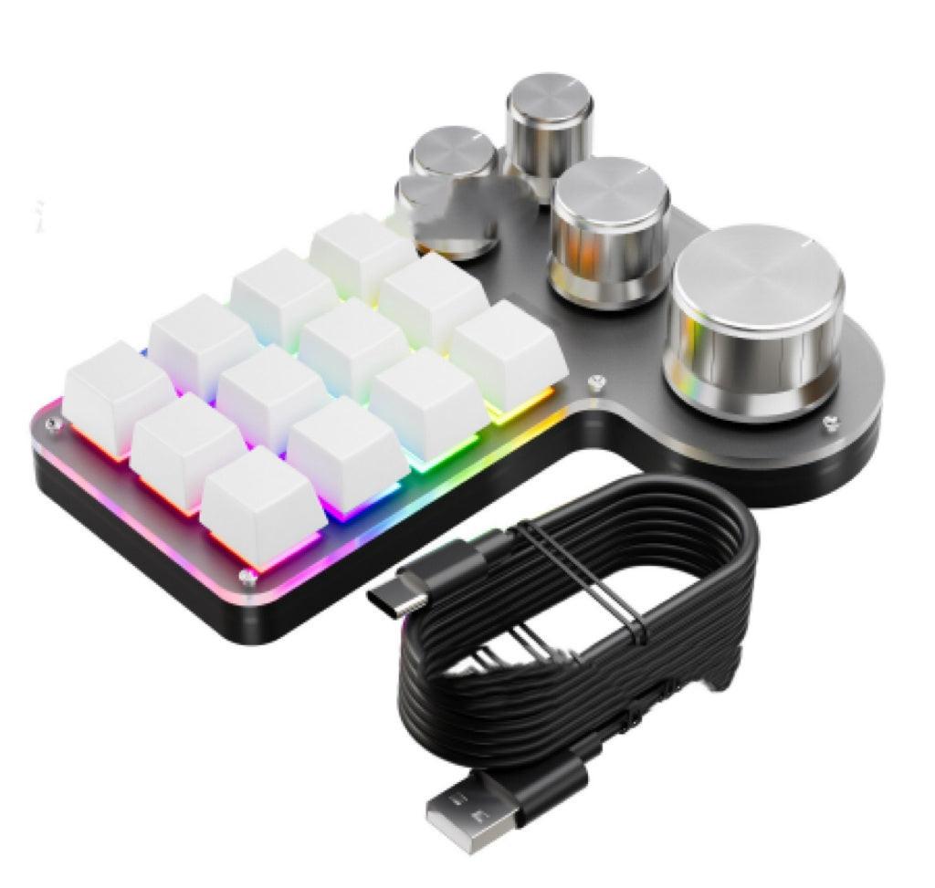 3-die 12-key 4-knob Custom Mechanical Keypad.