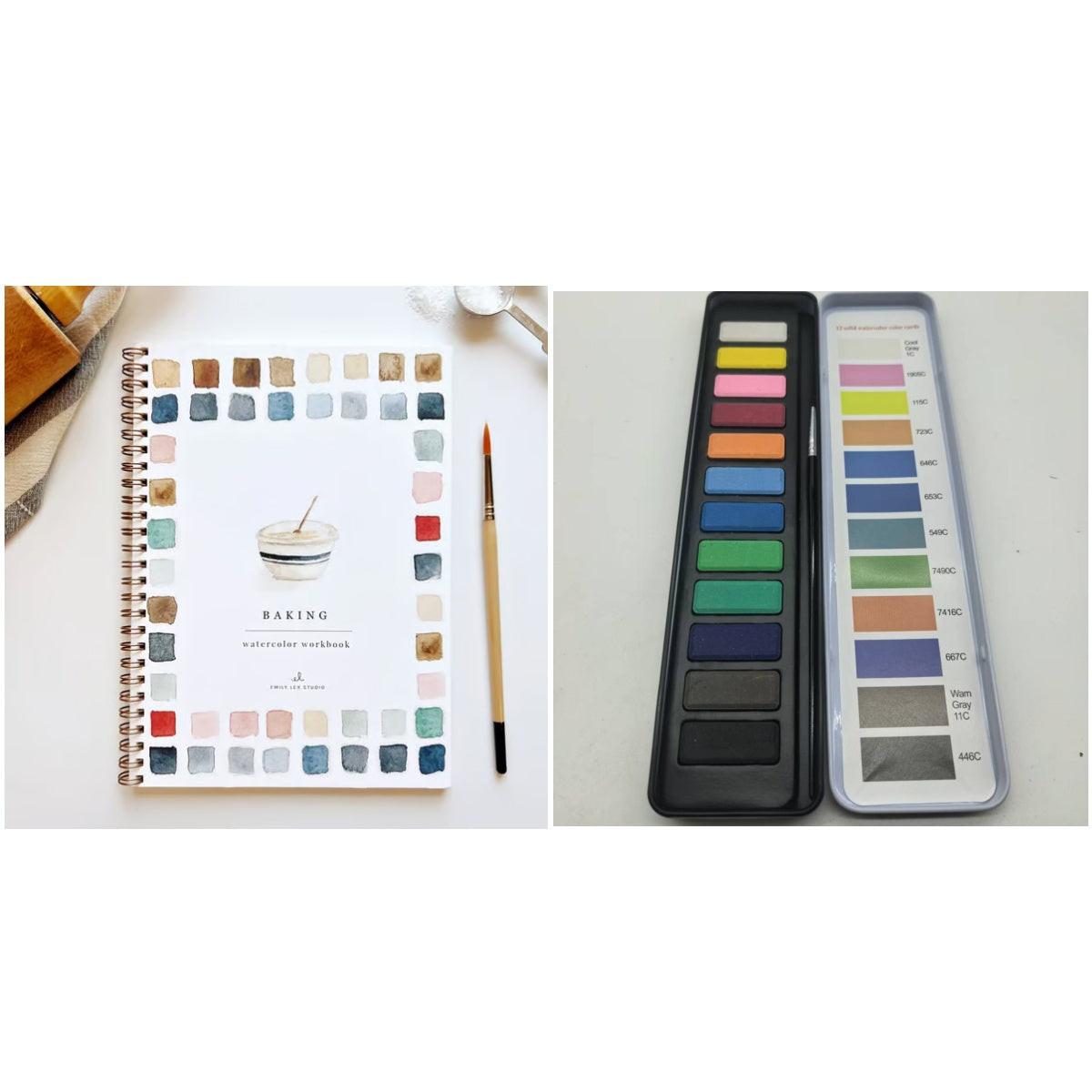 Portable Home Watercolor Exercise Book For Beginners.