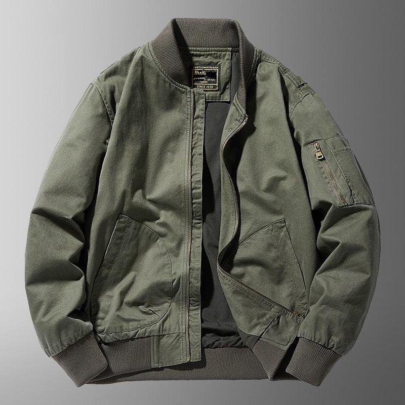 Men's Relaxed-fit Baseball-collar Casual Jacket.