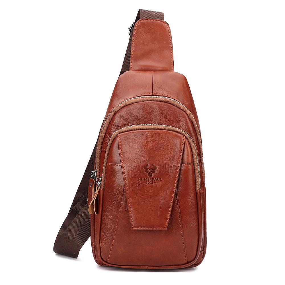 Single-shoulder Bag Made Of Full-grain Cowhide Suitable For Commuting.