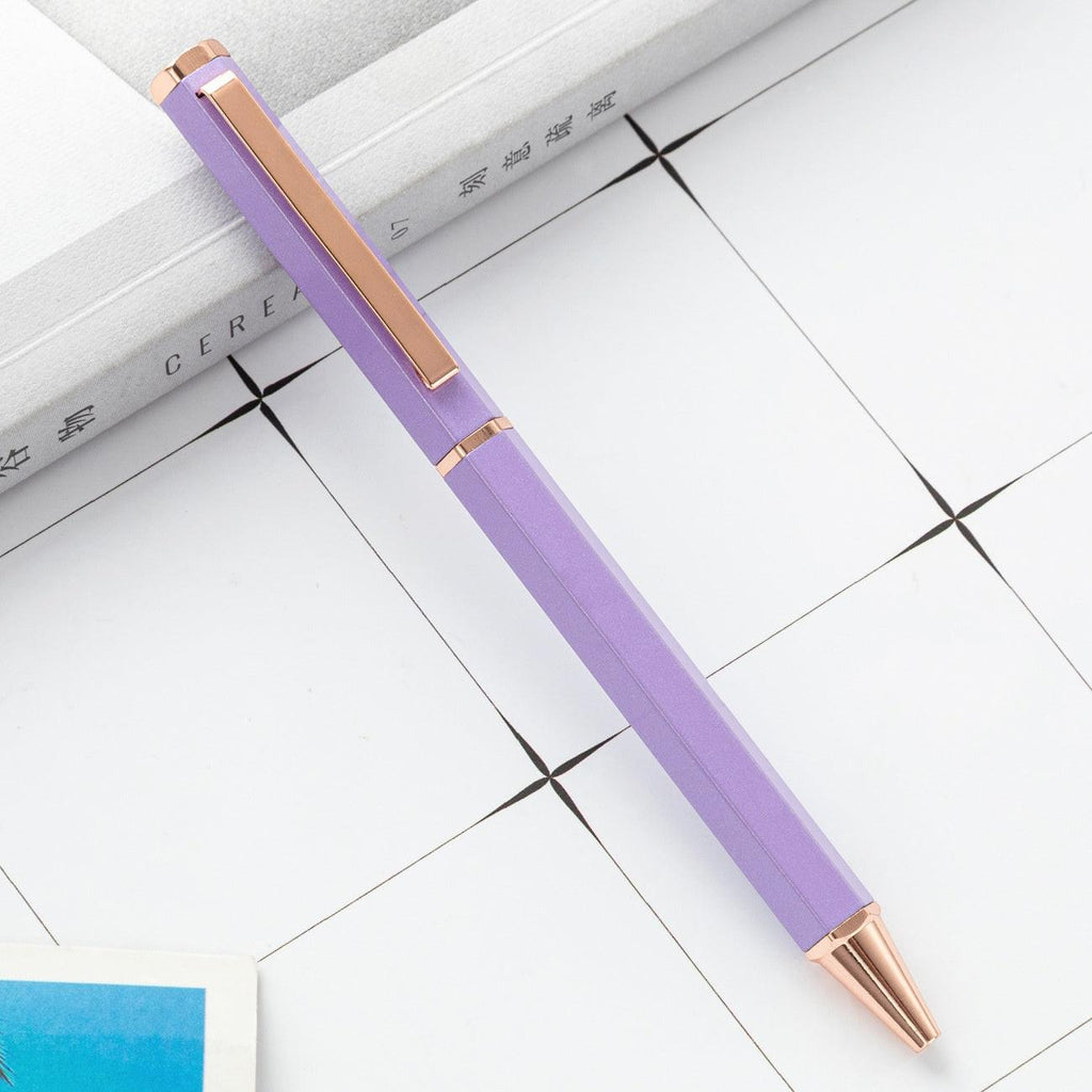New Simple Six Angle Rod Metal Ball Point Pen.