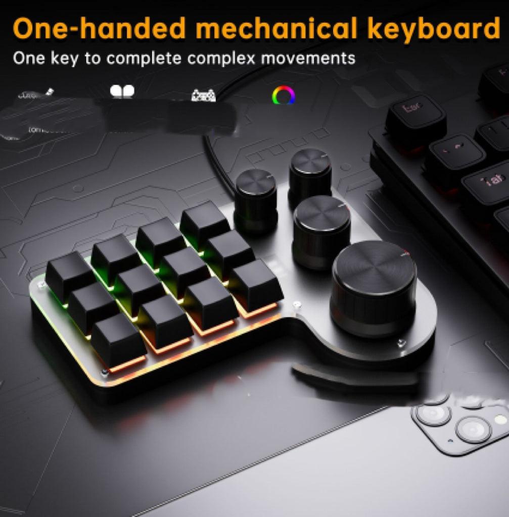 3-die 12-key 4-knob Custom Mechanical Keypad.