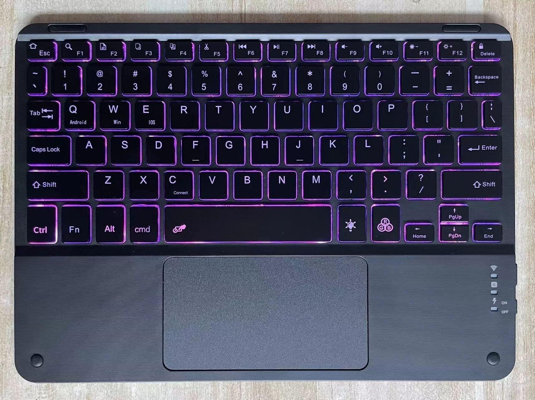 Bluetooth Keyboard With Touch For Mobile Phone Tablet Wireless Rechargeable.