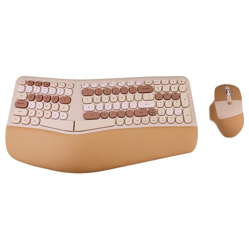 Ergonomic Veneer Wrist Splint Wireless Keyboard And Mouse Set.