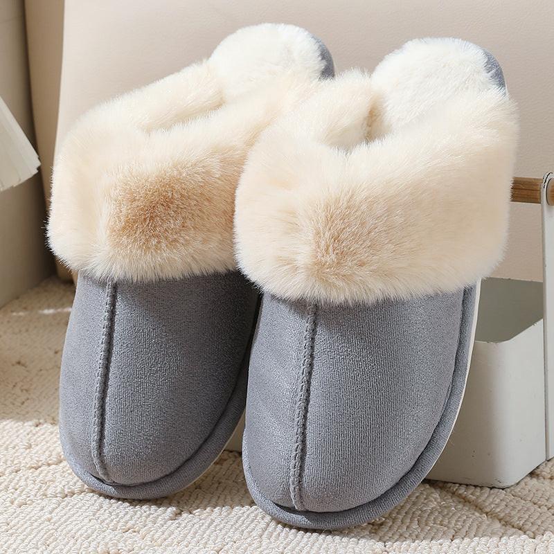 Large-sized Cotton Slippers For Women Autumn And Winter Couple's Style.