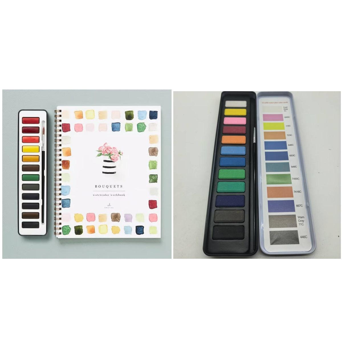 Portable Home Watercolor Exercise Book For Beginners.