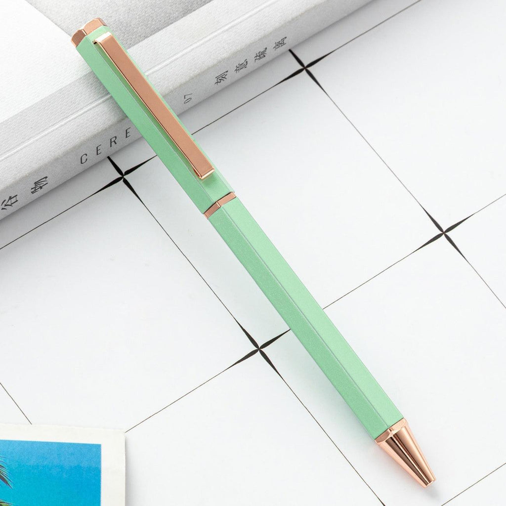 New Simple Six Angle Rod Metal Ball Point Pen.