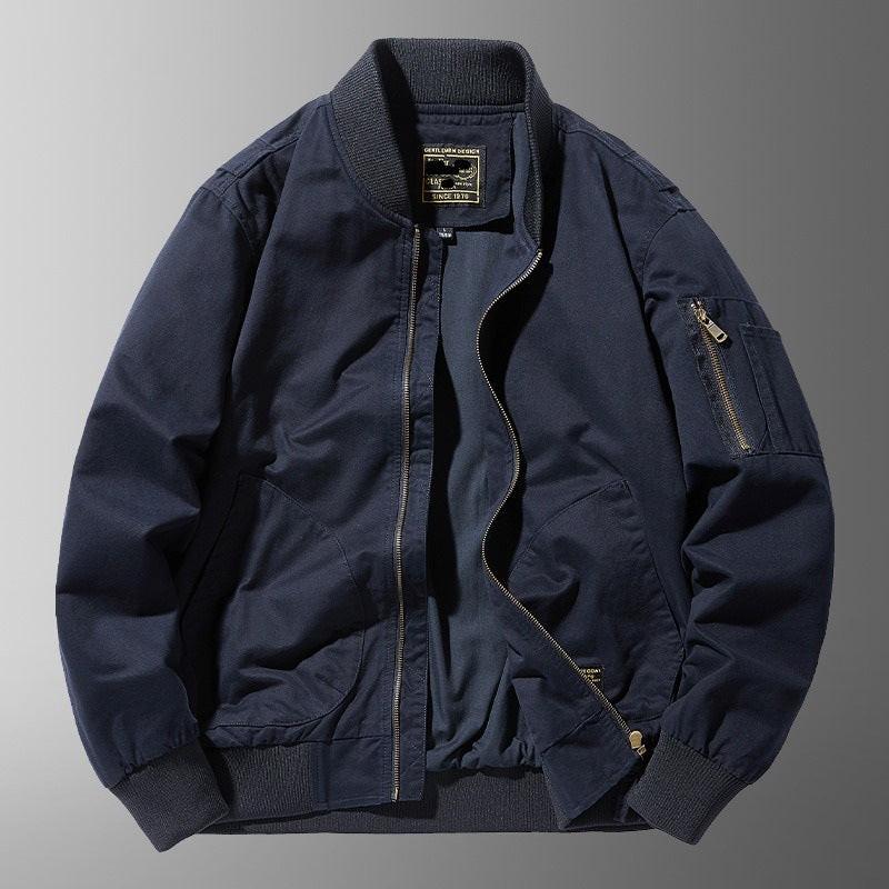 Men's Relaxed-fit Baseball-collar Casual Jacket.