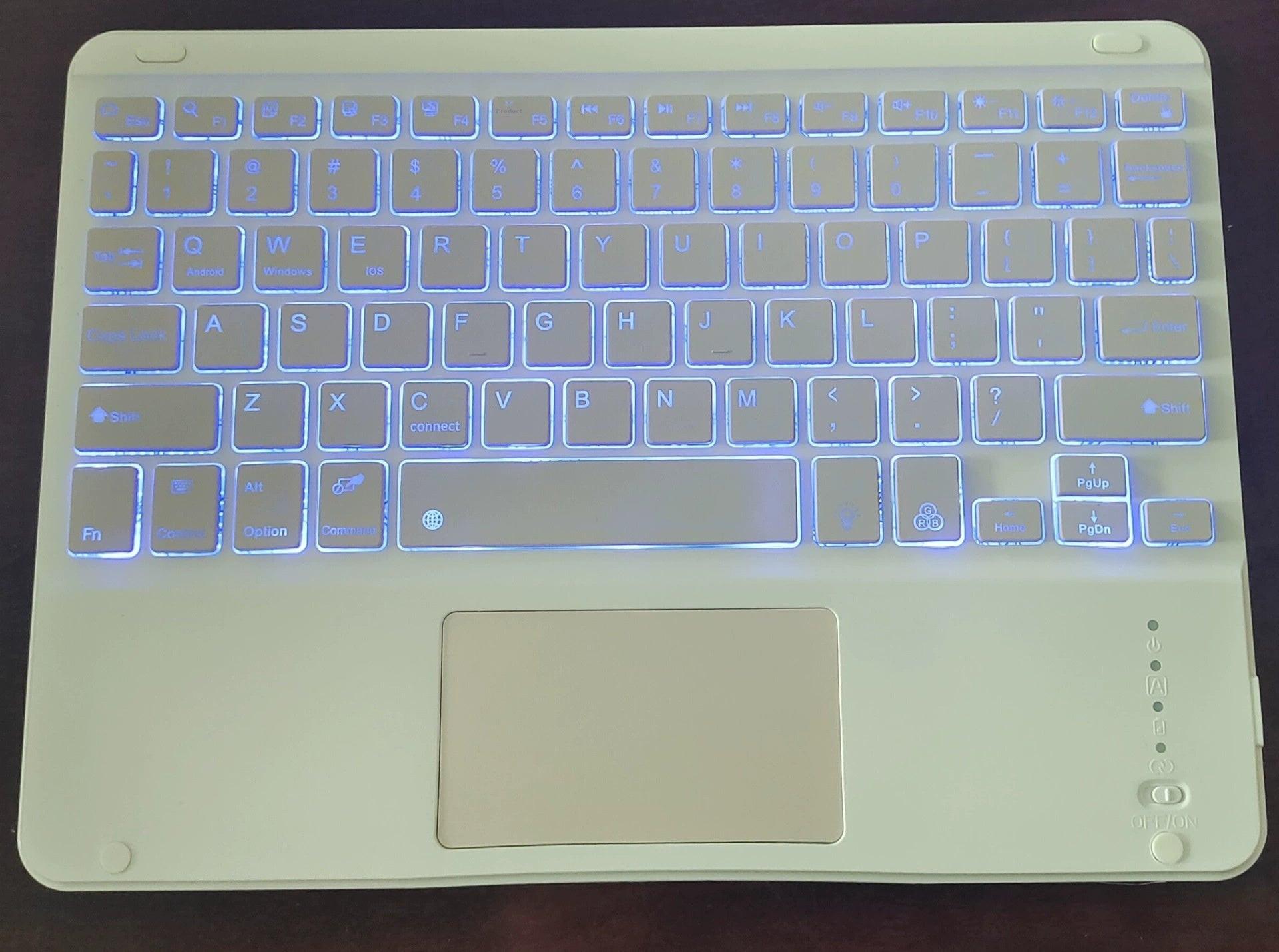 Bluetooth Keyboard With Touch For Mobile Phone Tablet Wireless Rechargeable.