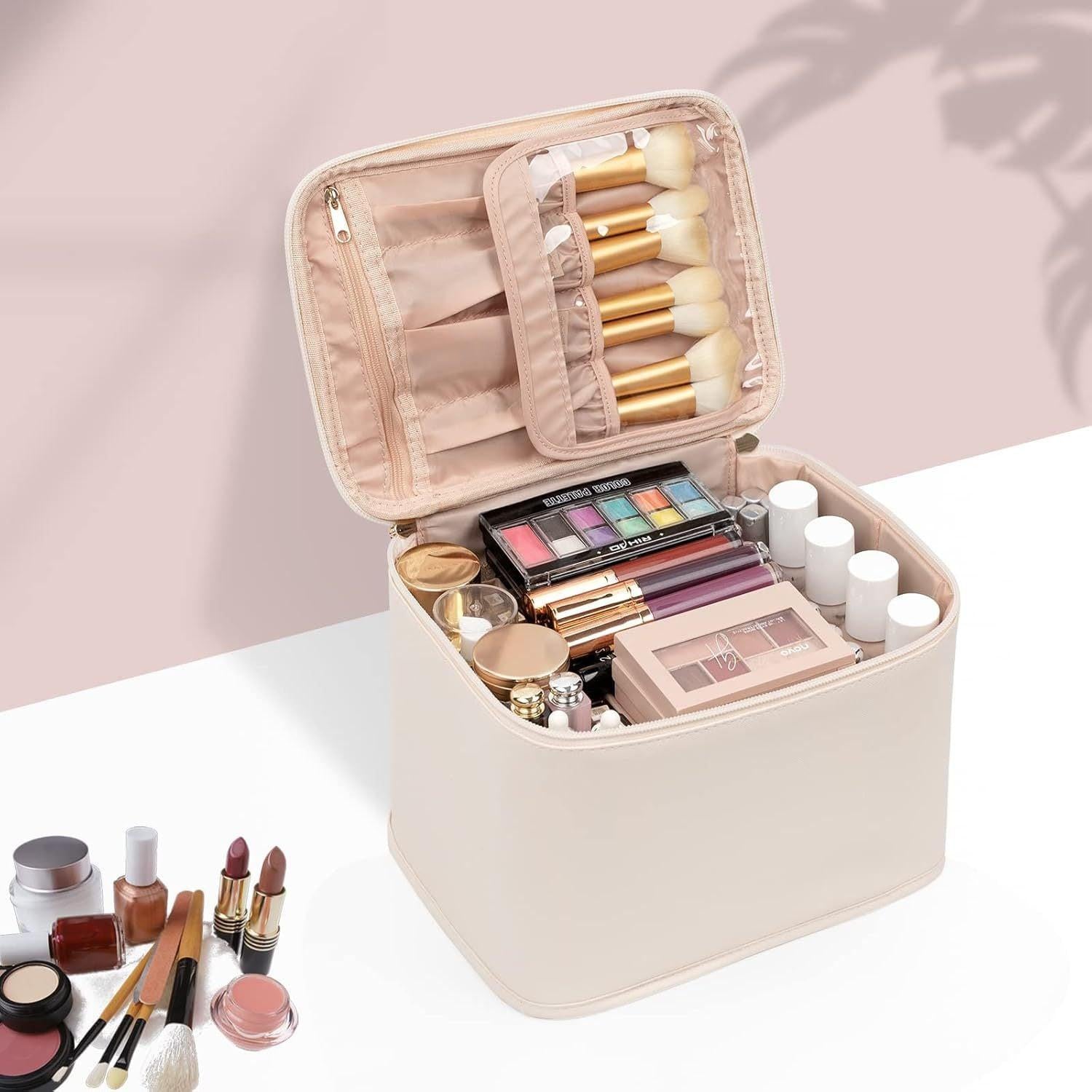 Portable Makeup Bag, Large-capacity Cosmetic Case, High-quality Storage.