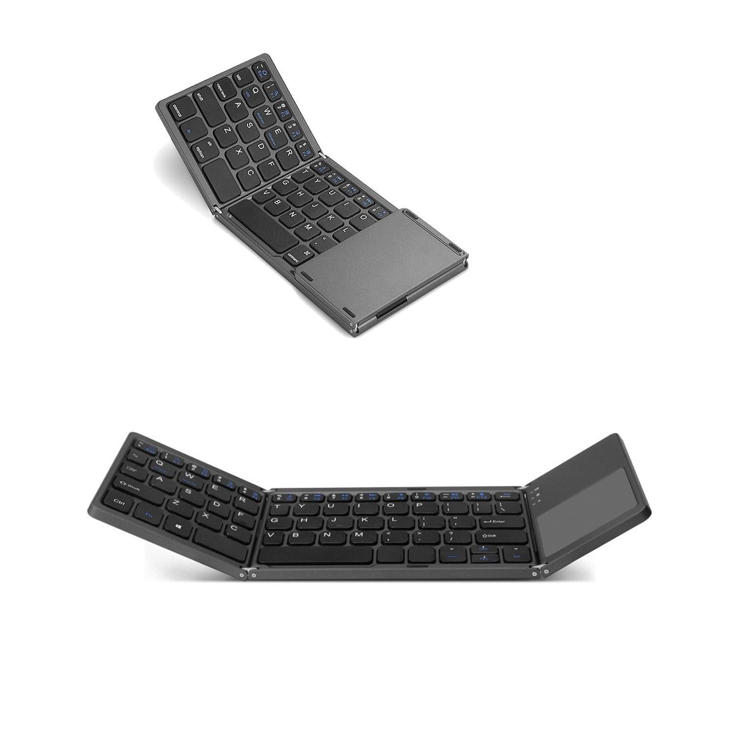 Mini Tri-fold Bluetooth Keyboard Portable Thin Touch.