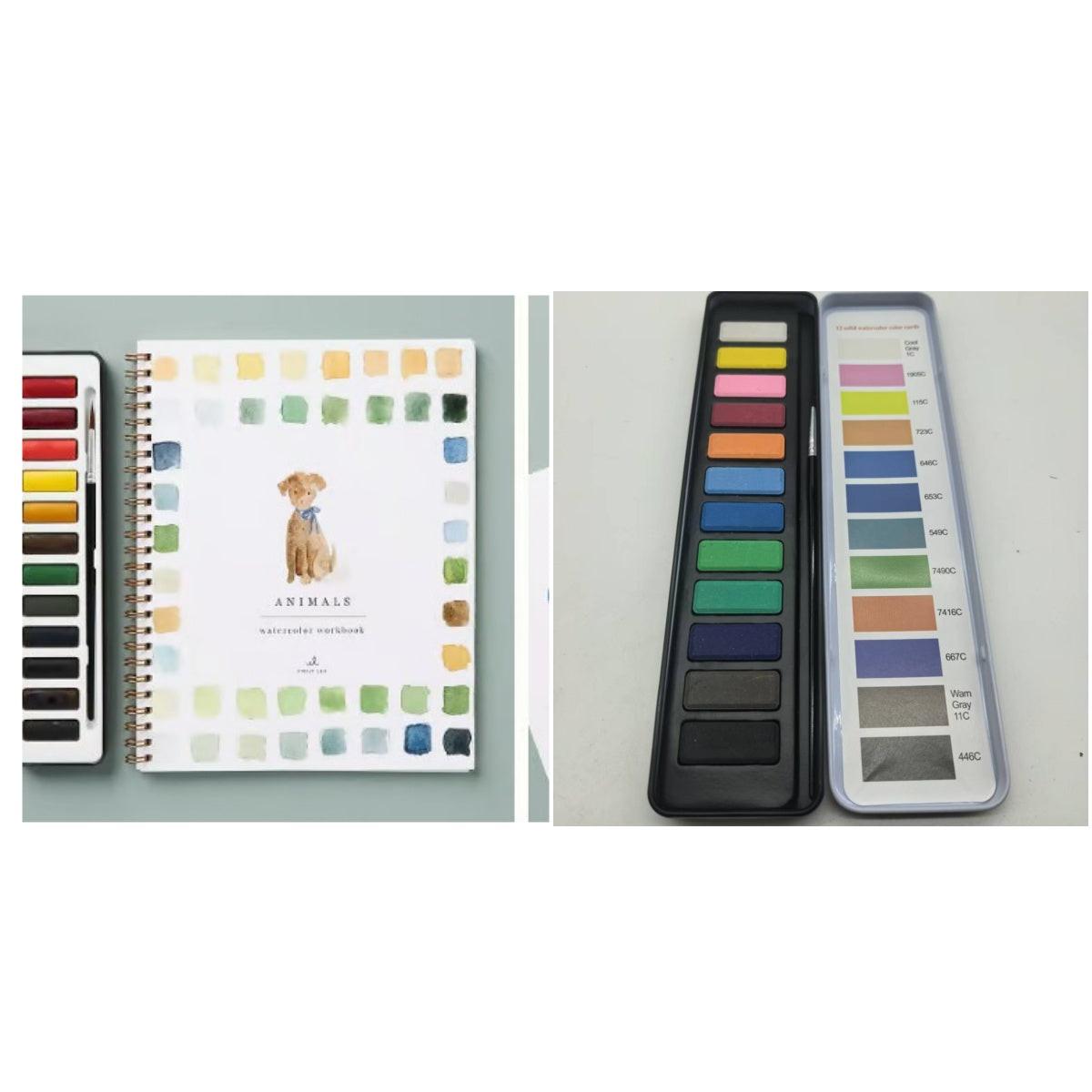 Portable Home Watercolor Exercise Book For Beginners.