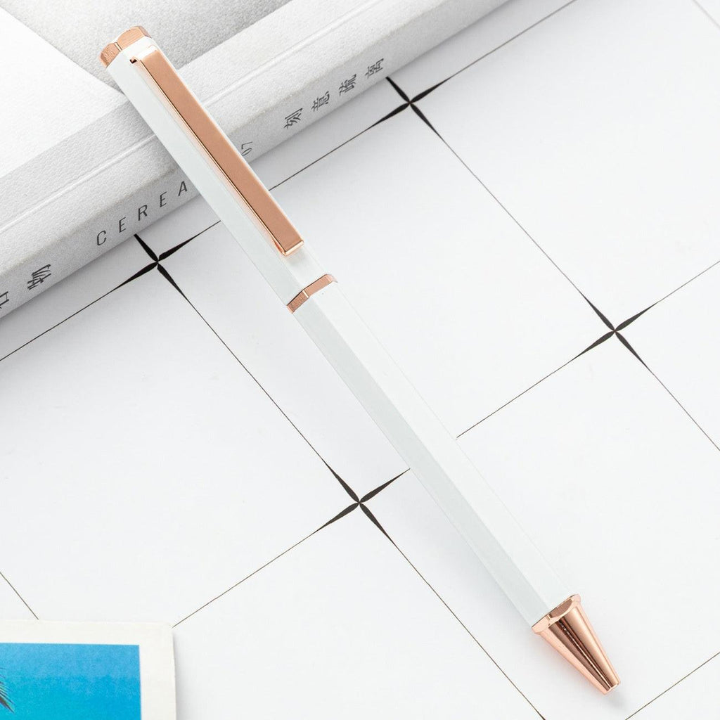 New Simple Six Angle Rod Metal Ball Point Pen.