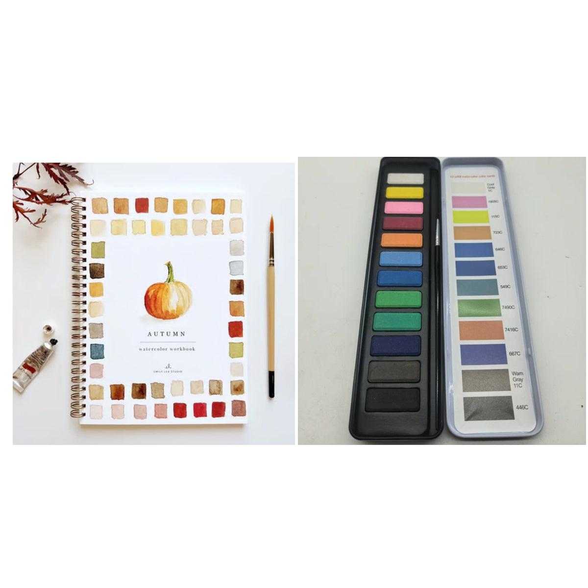 Portable Home Watercolor Exercise Book For Beginners.