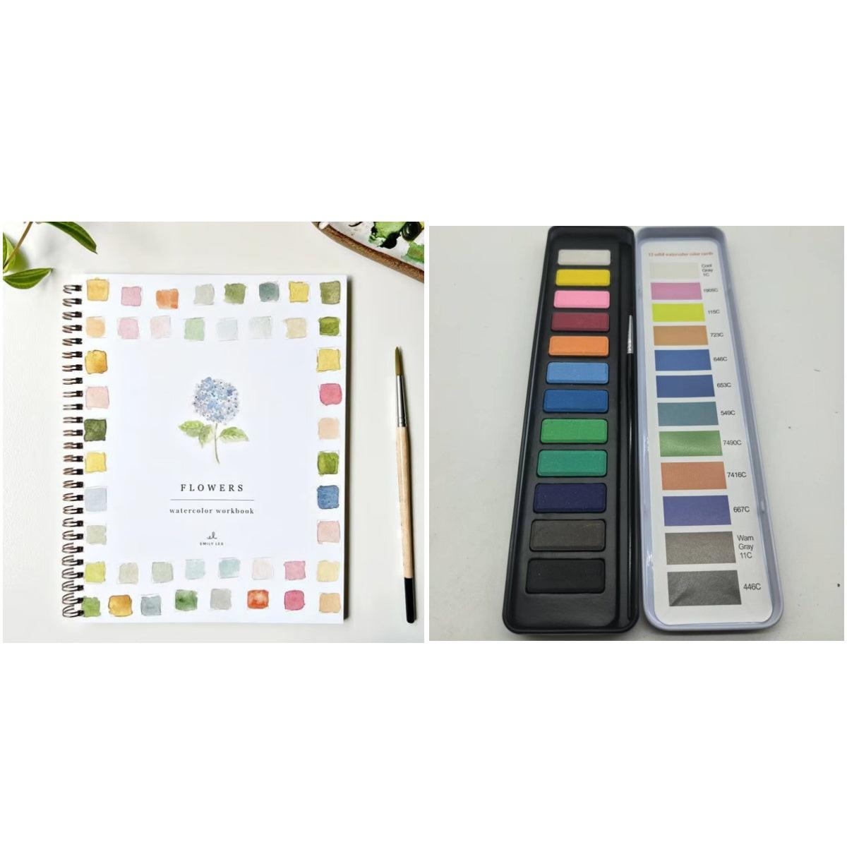 Portable Home Watercolor Exercise Book For Beginners.