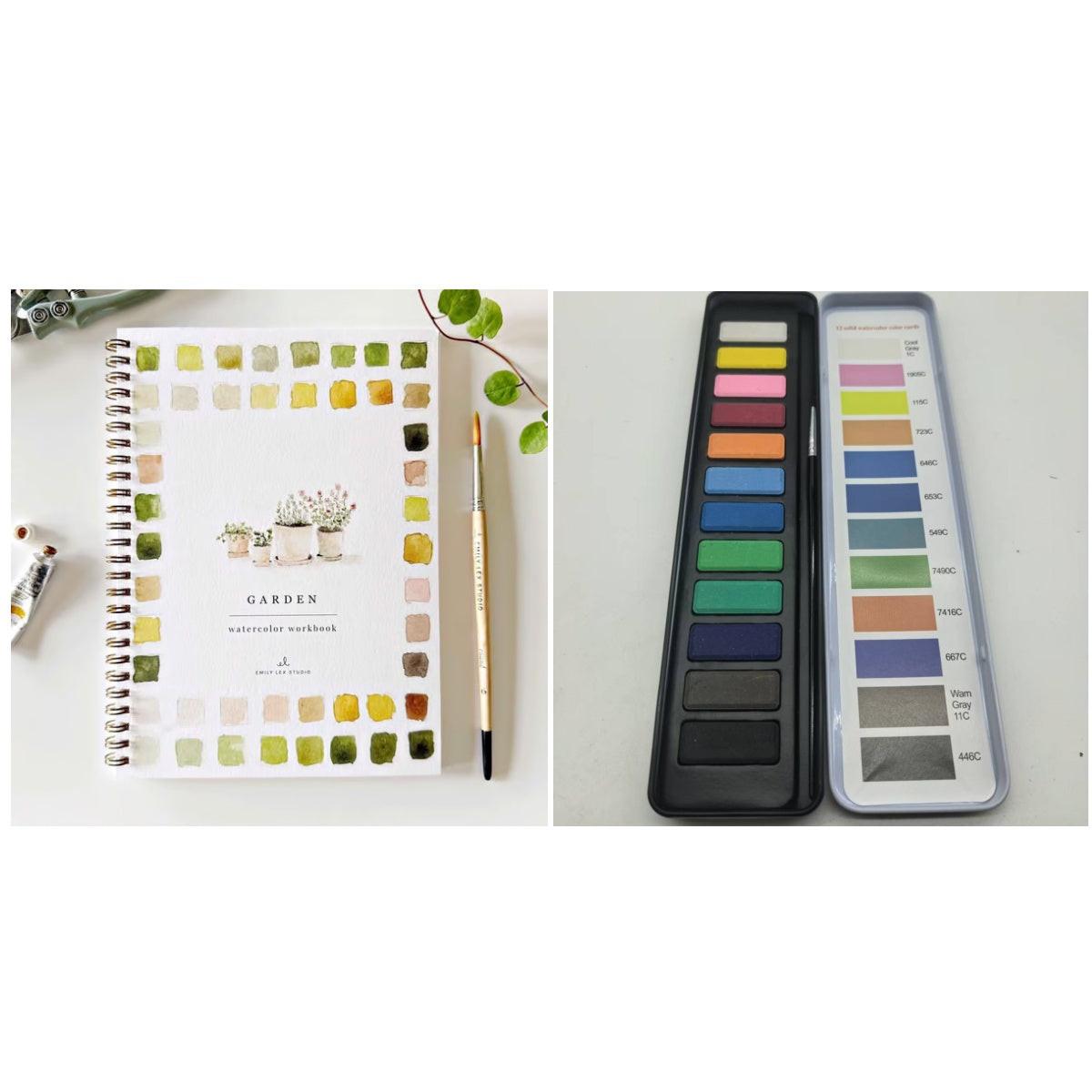 Portable Home Watercolor Exercise Book For Beginners.