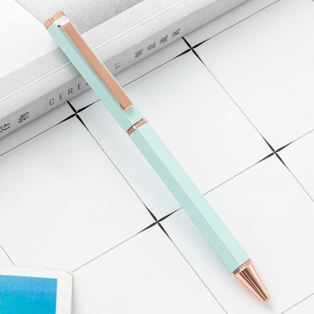 New Simple Six Angle Rod Metal Ball Point Pen.