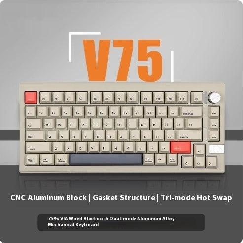 Chidu V75 Aluminum Tuo Mechanical Keyboard Bluetooth Wireless.