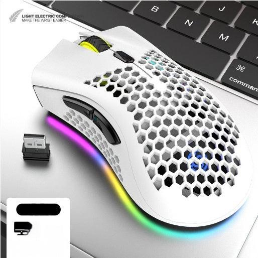 Hollow Out Game Luminous Charging Wireless Mouse.