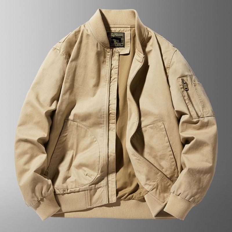 Men's Relaxed-fit Baseball-collar Casual Jacket.