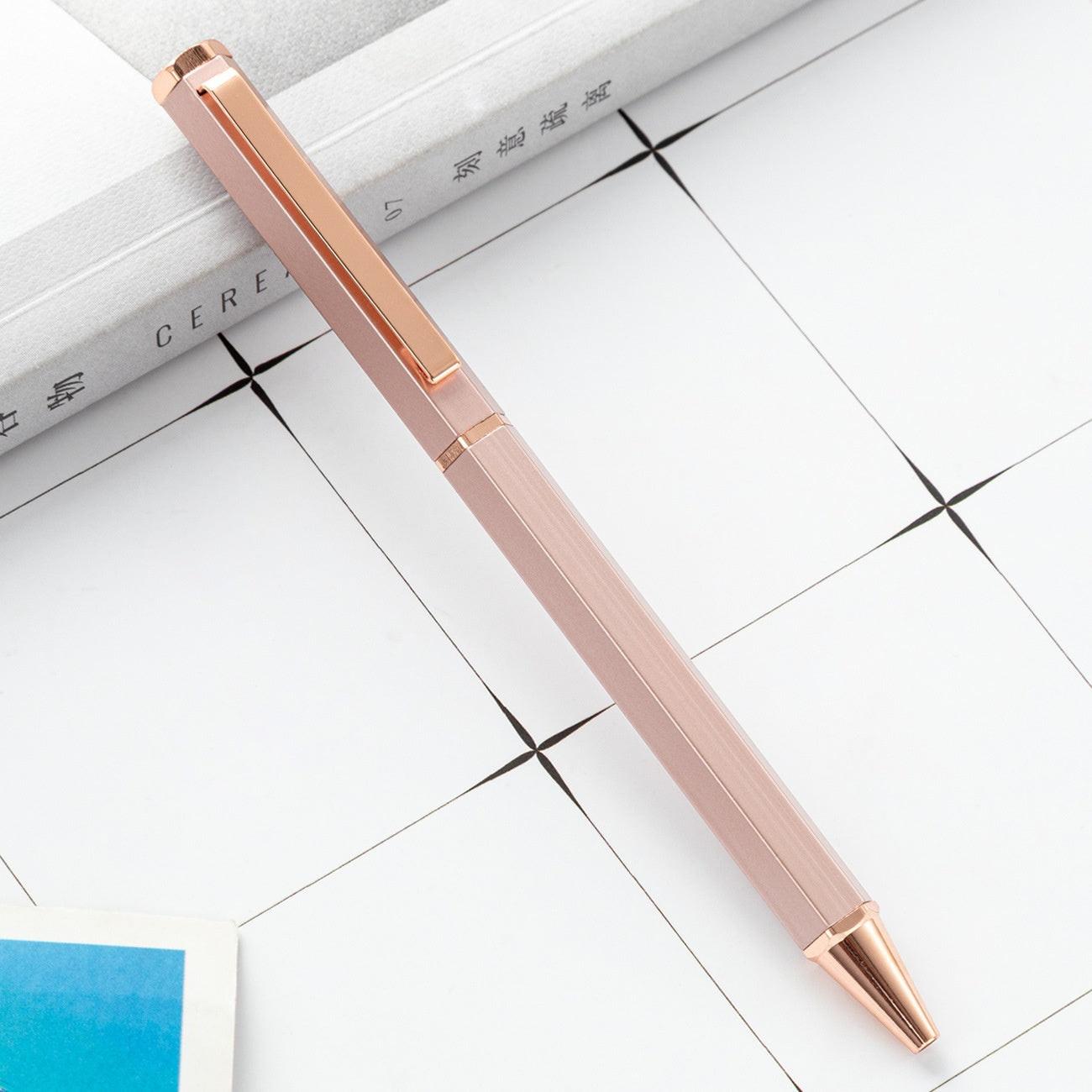 New Simple Six Angle Rod Metal Ball Point Pen.