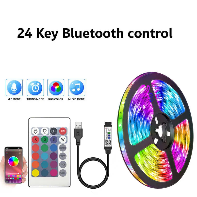 5050 Led Strip 5V Ice Tape With Wifi Bluetooth Remote Control For Tv Kitchen 5M 10M Tura Led Lights For Colorful Children Room.