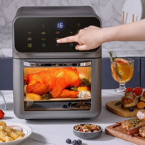 10L Large Capacity Electric Air Fryers Oil-free Automatic Household Kitchen 360°Baking Convection Oven Deep Fryer without Oil.