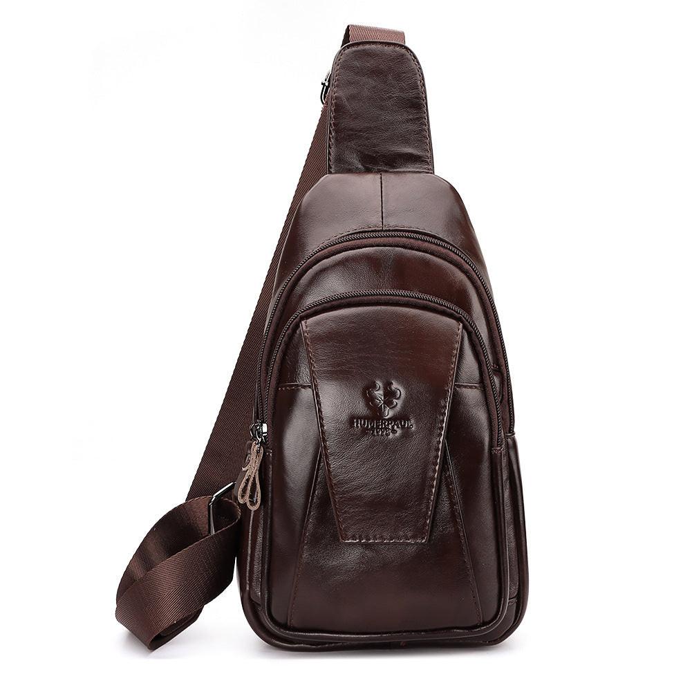 Single-shoulder Bag Made Of Full-grain Cowhide Suitable For Commuting.