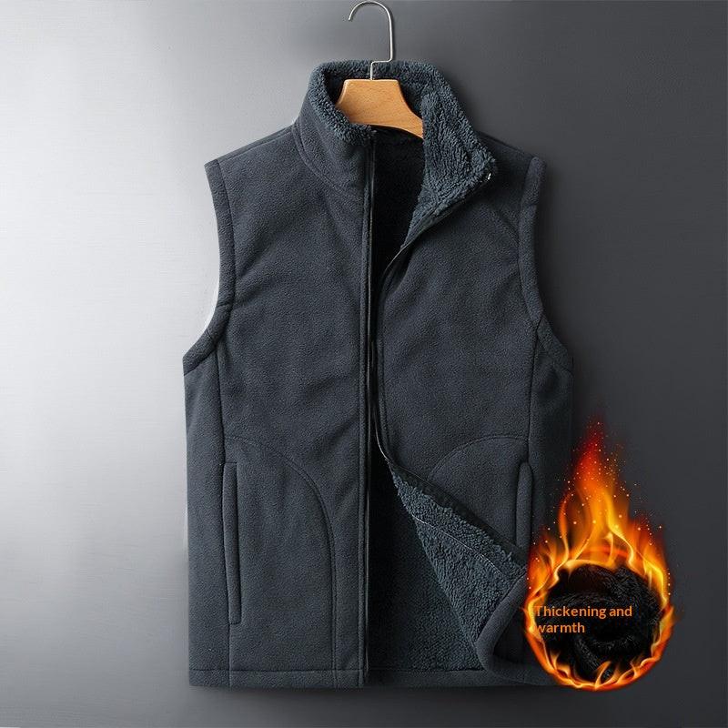 Men's Autumn And Winter Casual Outdoor Plush Vest.