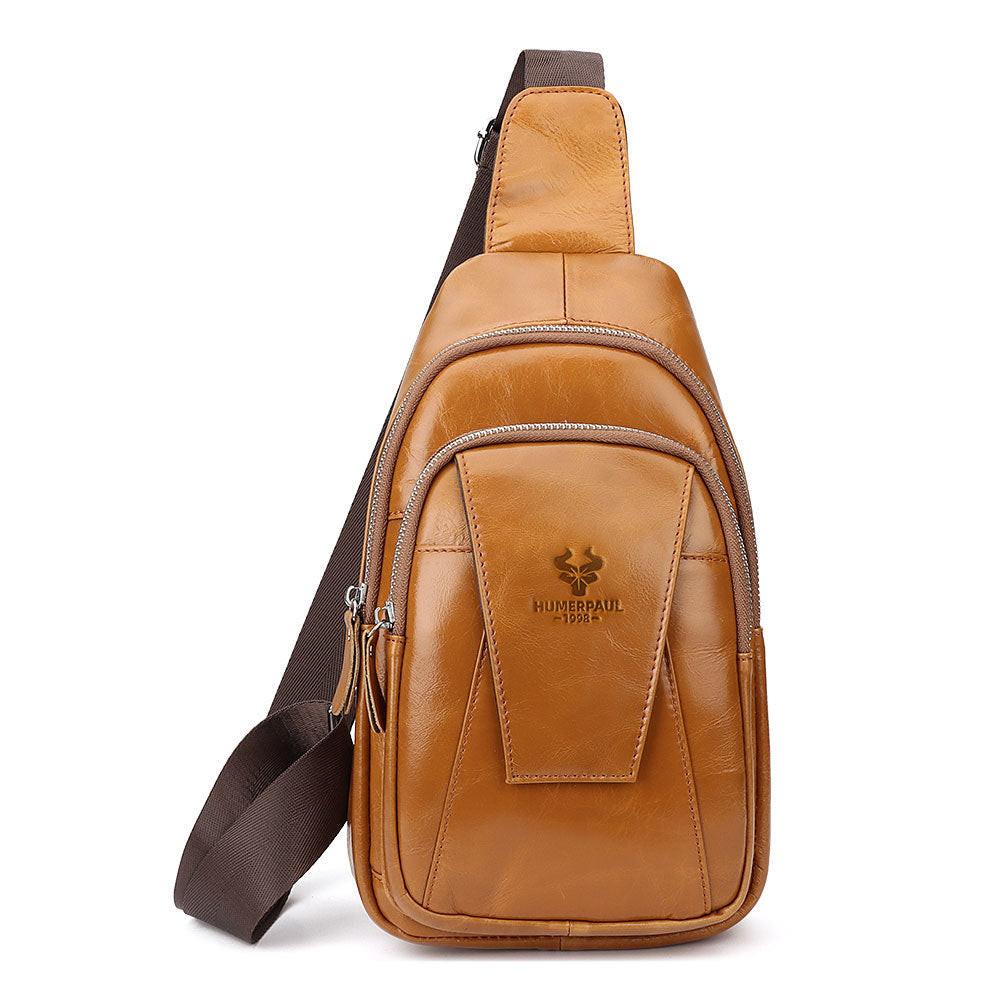 Single-shoulder Bag Made Of Full-grain Cowhide Suitable For Commuting.