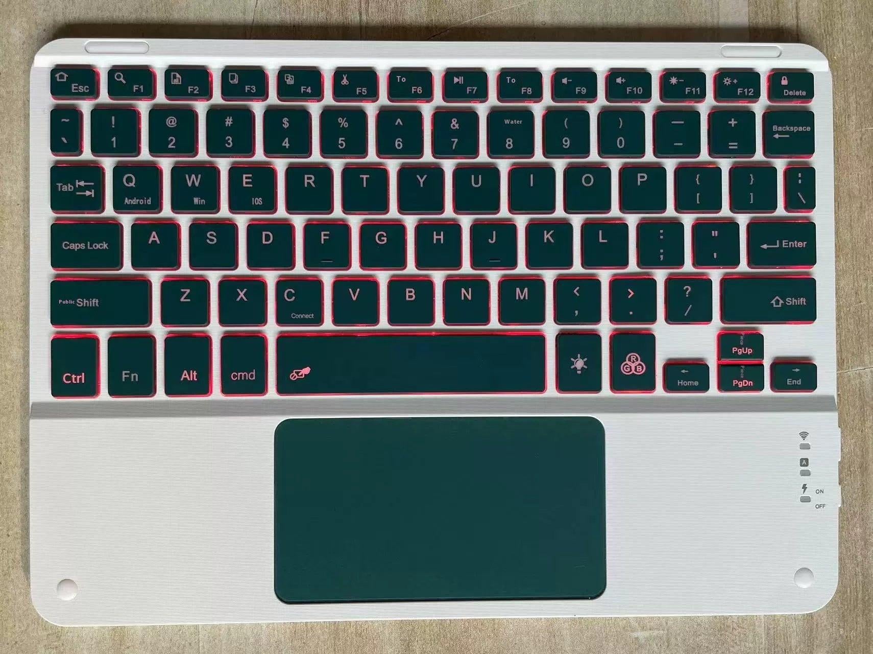 Bluetooth Keyboard With Touch For Mobile Phone Tablet Wireless Rechargeable.