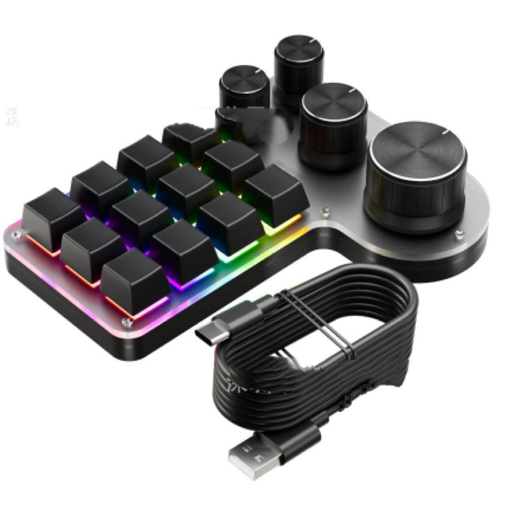 3-die 12-key 4-knob Custom Mechanical Keypad.