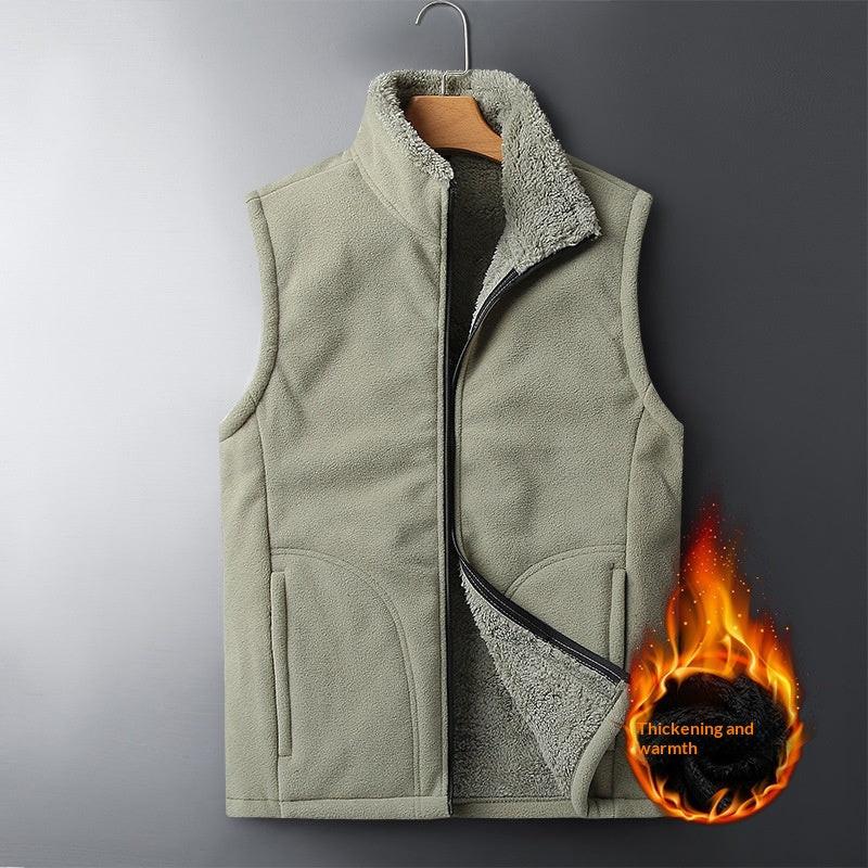 Men's Autumn And Winter Casual Outdoor Plush Vest.