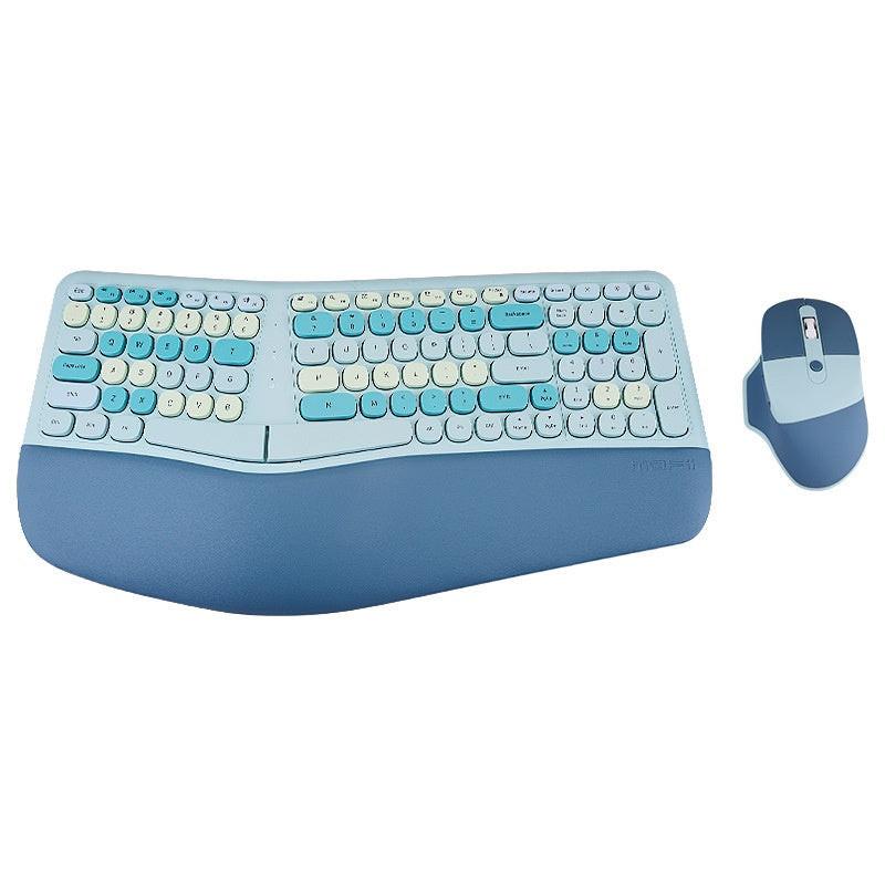 Ergonomic Veneer Wrist Splint Wireless Keyboard And Mouse Set.