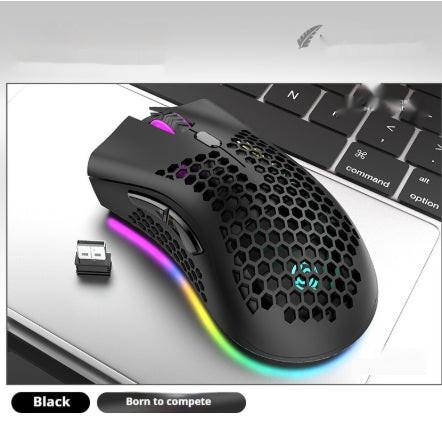 Hollow Out Game Luminous Charging Wireless Mouse.