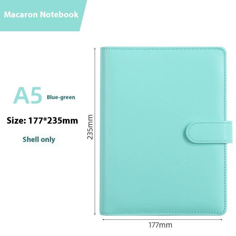 Solid Color Simple Loose-leaf Binder Zipper Bag PU Leather Notebook Shell.