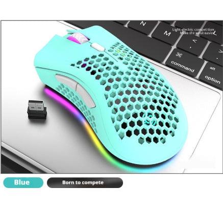 Hollow Out Game Luminous Charging Wireless Mouse.