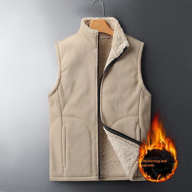 Men's Autumn And Winter Casual Outdoor Plush Vest.