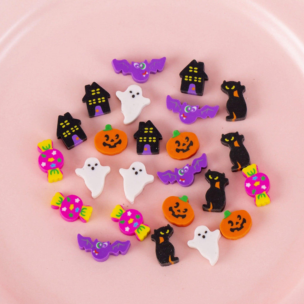 50 PCs Pearlescent Film Bags Cartoon Fruit Mini Eraser.