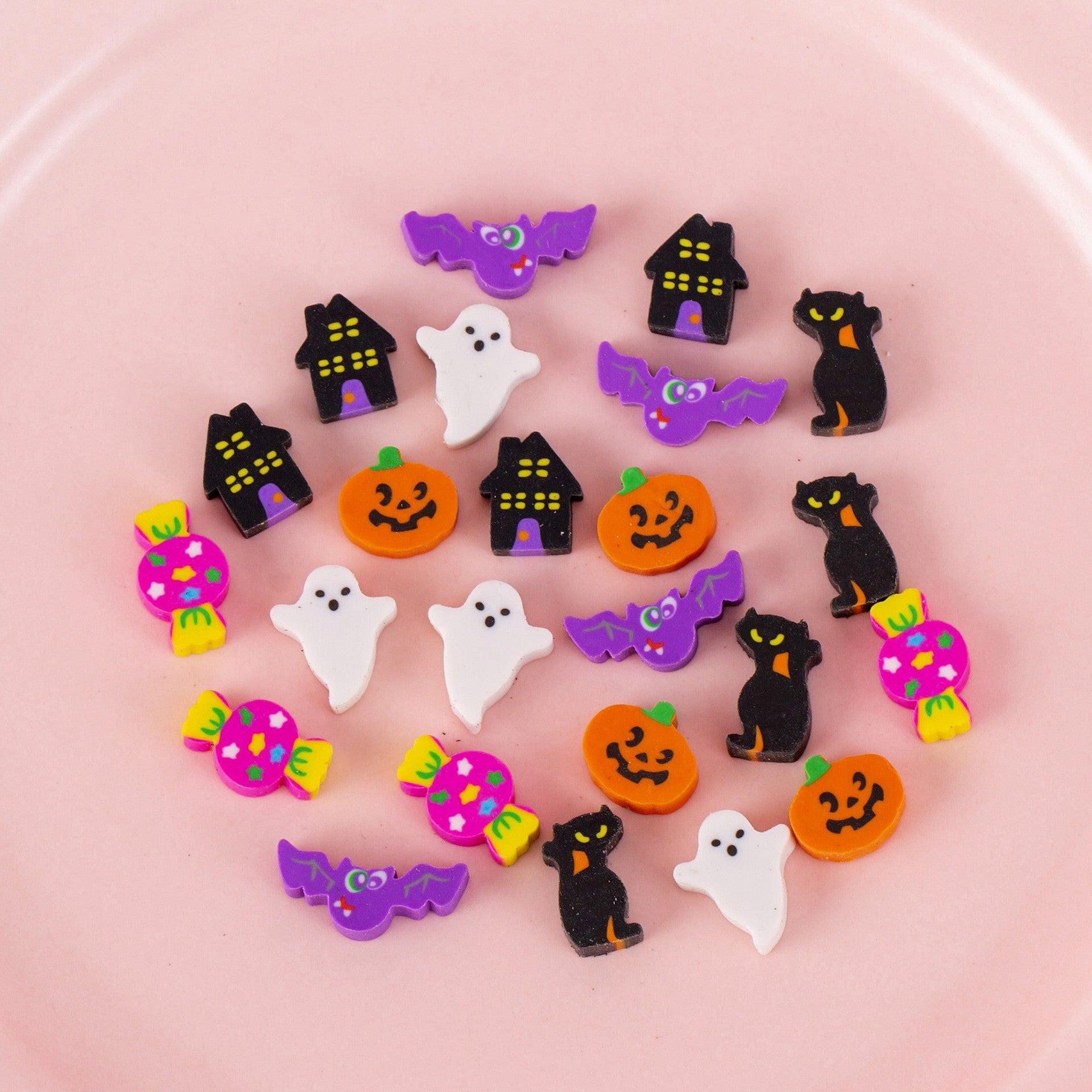 50 PCs Pearlescent Film Bags Cartoon Fruit Mini Eraser.