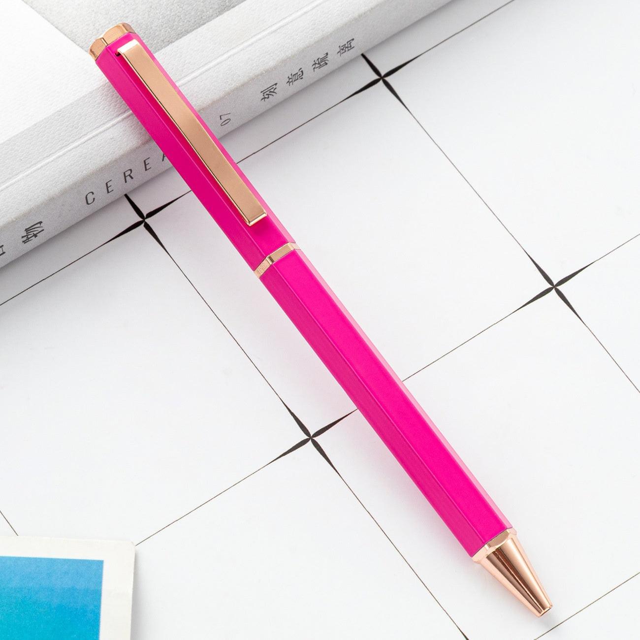 New Simple Six Angle Rod Metal Ball Point Pen.