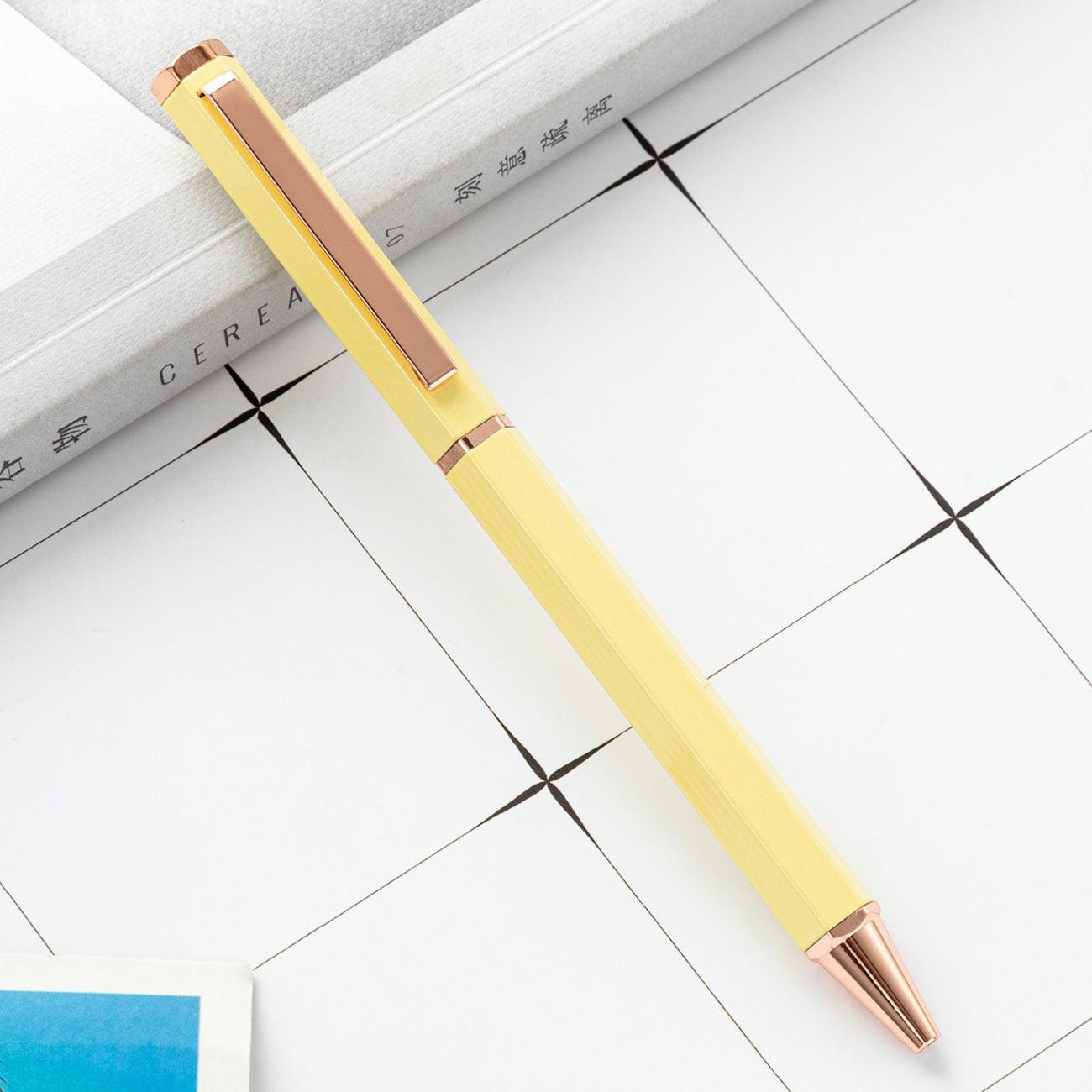 New Simple Six Angle Rod Metal Ball Point Pen.